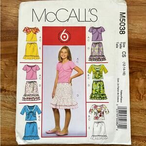 UNCUT Y2K 2006 McCalls 5038 Sewing Pattern Size XS / S Shrug Tank Top Skirt